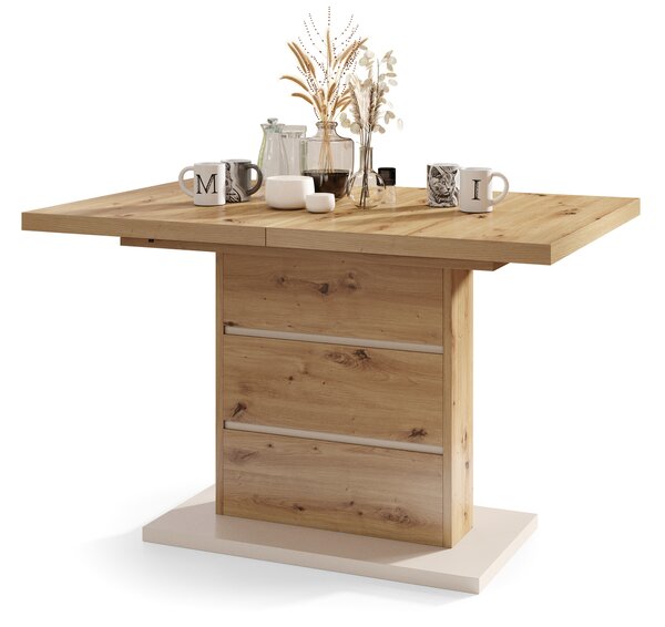 Mazzoni PIANO Artisan Tölgy/Bézs (Pezsgő) - 200 cm-es MODERN NYITHATÓ ASZTAL!