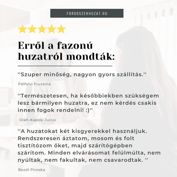 Magastámlás SzékHuzat (bársonyos, fekete)