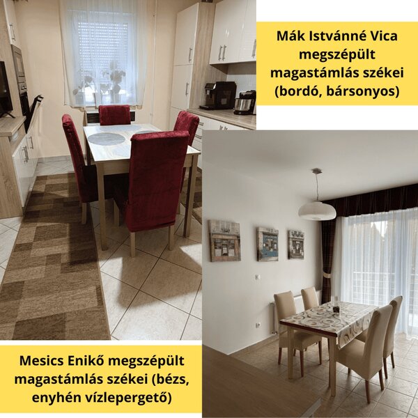 Magastámlás SzékHuzat (bársonyos, fekete)