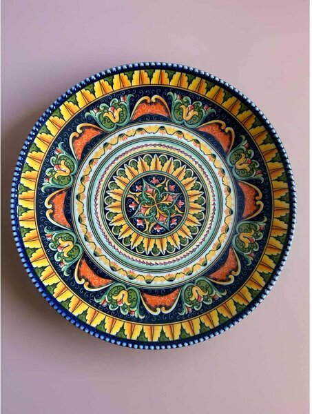 Szicília témájú tányér, 26 cm x 26 cm x 3 cm