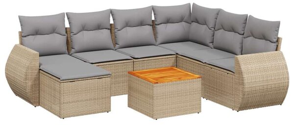 VidaXL Polyrattan Kerti Ülőgarnitúra - 8 részes, Bézs
