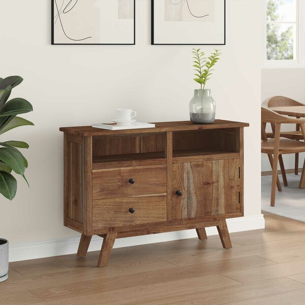 VidaXL Széf fiókkal Természetes 100 x 30 x 68 cm Tömör Teakfa