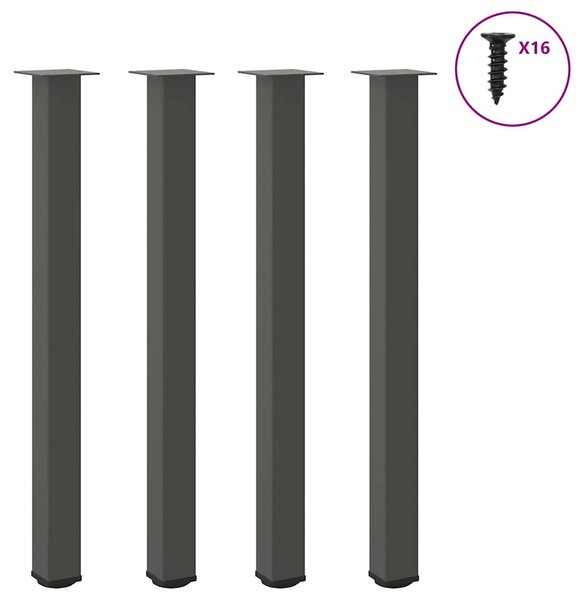 Dohányzóasztal lábak 4 db antracit 110-112 cm acél