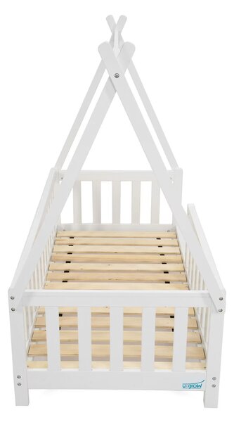 U-Grow játszóház ágy UMPC-6256W, fehér fa, 147,5x75cm, Montessori stílusú