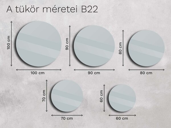 Keretes tükör B22