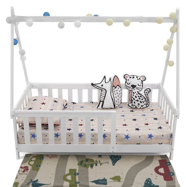 U-Grow játszóház ágy UMPC-6256W, fehér fa, 147,5x75cm, Montessori stílusú