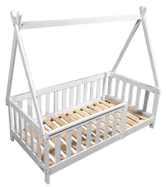 U-Grow játszóház ágy UMPC-6256W, fehér fa, 147,5x75cm, Montessori stílusú