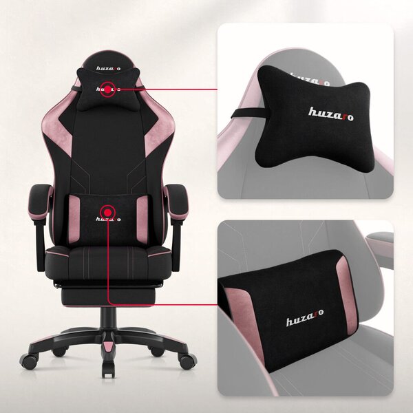 Gamer szék space 3.7 lábtartóval rózsaszín