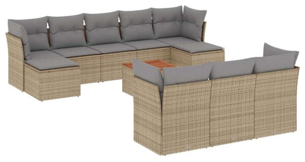 VidaXL Polyrattan Kerti Ülőgarnitúra - 11 részes - Bézs