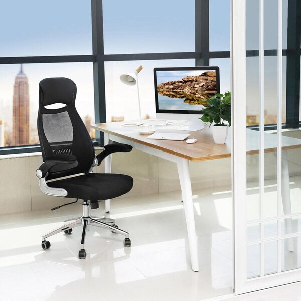 SONGMICS ergonomikus irodai szék fekete hálós háttámlával