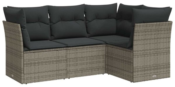 VidaXL Polyrattan Kerti Ülőgarnitúra - 4 részes - Szürke