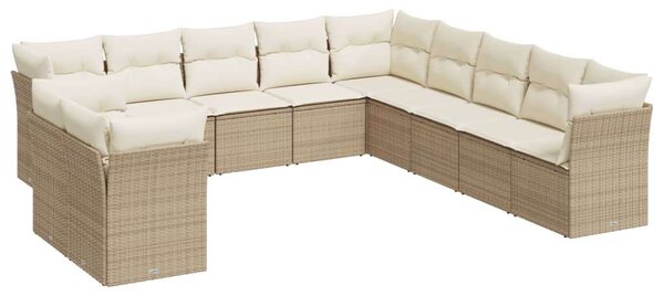 VidaXL Polyrattan Kerti Ülőgarnitúra - 11 részes - Bézs