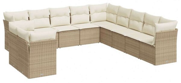 VidaXL Polyrattan Kerti Ülőgarnitúra - 11 részes - Bézs