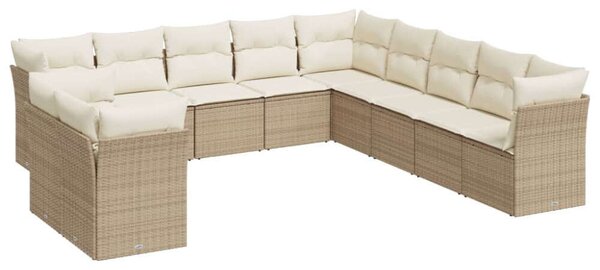 VidaXL Polyrattan Kerti Ülőgarnitúra - 11 részes - Bézs