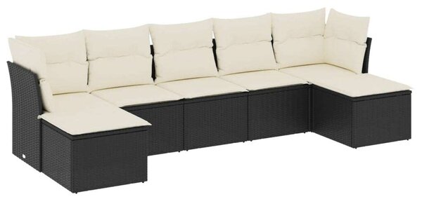 VidaXL Polyrattan Kerti Ülőgarnitúra - 7 részes - Fekete
