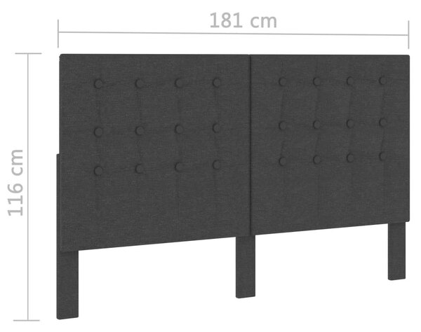 Sötétszürke szövet steppelt fejvég 180 x 200 cm