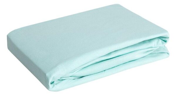 Jersey pamut gumis lepedő Menta 90x200 cm +25 cm