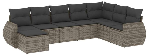 VidaXL Polyrattan Kerti Ülőgarnitúra - 8 részes - Szürke