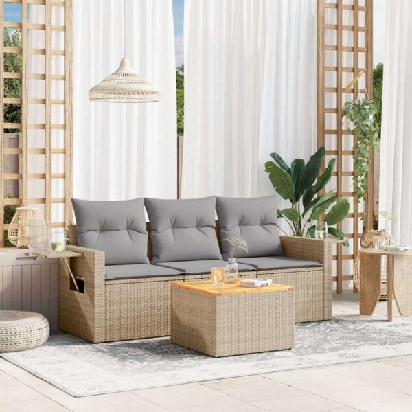 VidaXL Polyrattan Kerti Ülőgarnitúra - 4 részes