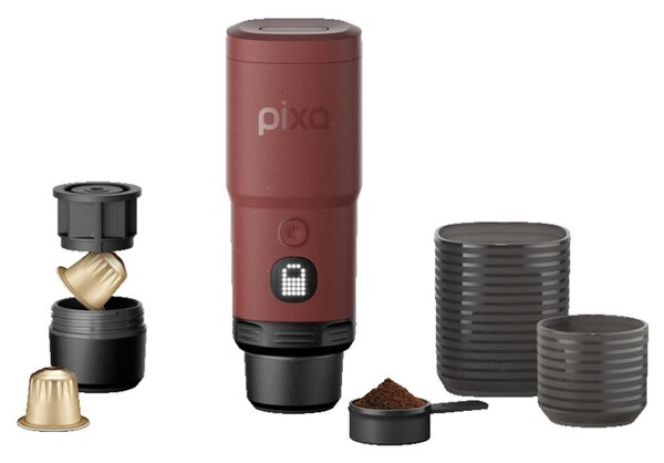 Hordozható automatás kávéfőző Nespresso kapszulákhoz, Wacaco, Pixapresso, piros