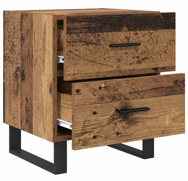 VidaXL Éjjeliszekrény 2 pcs Régi fa és fekete 40 x 35 x 47,5 cm