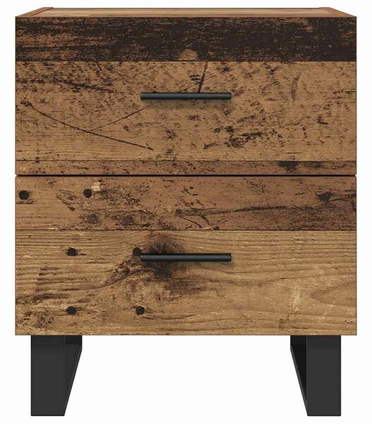 VidaXL Éjjeliszekrény 2 pcs Régi fa és fekete 40 x 35 x 47,5 cm