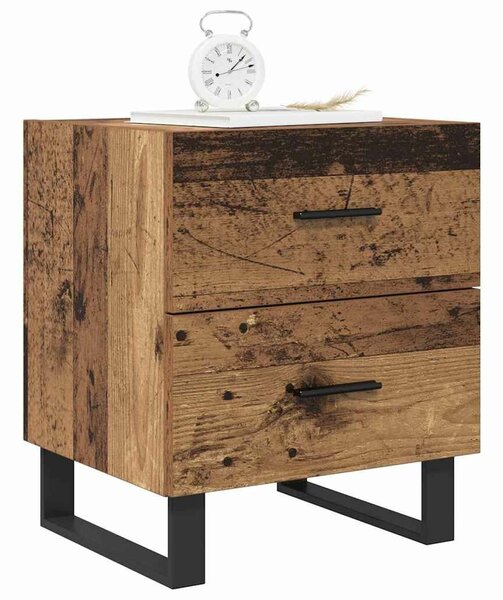 VidaXL Éjjeliszekrény 2 pcs Régi fa és fekete 40 x 35 x 47,5 cm