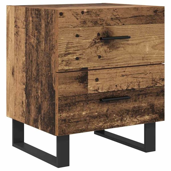 VidaXL Éjjeliszekrény 2 pcs Régi fa és fekete 40 x 35 x 47,5 cm