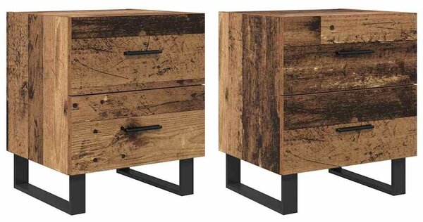 VidaXL Éjjeliszekrény 2 pcs Régi fa és fekete 40 x 35 x 47,5 cm