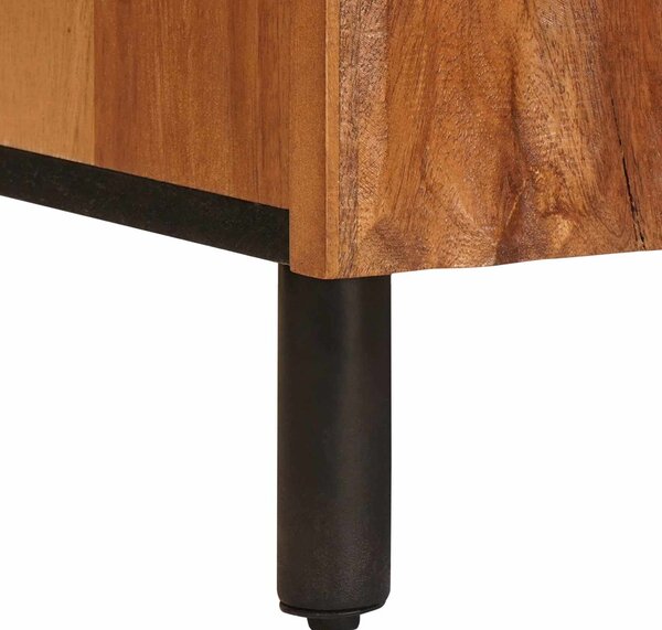 VidaXL Széf ajtóval Akácbarna felület 90 x 33,5 x 75 cm Tömör Mangófát