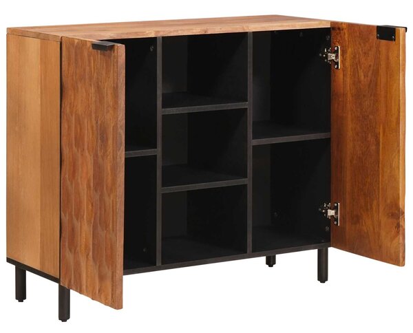 VidaXL Széf ajtóval Akácbarna felület 90 x 33,5 x 75 cm Tömör Mangófát