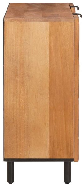 VidaXL Széf ajtóval Akácbarna felület 90 x 33,5 x 75 cm Tömör Mangófát