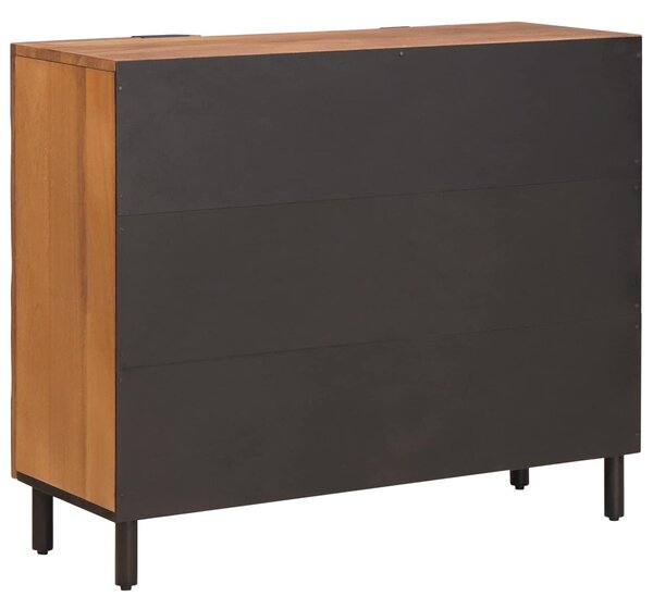 VidaXL Széf ajtóval Akácbarna felület 90 x 33,5 x 75 cm Tömör Mangófát