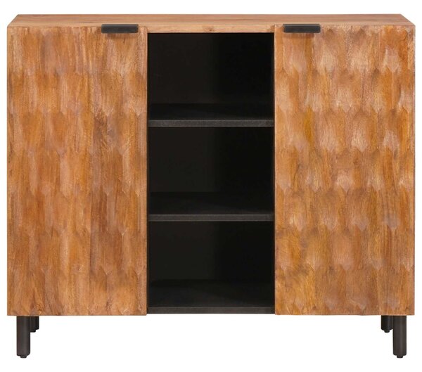 VidaXL Széf ajtóval Akácbarna felület 90 x 33,5 x 75 cm Tömör Mangófát