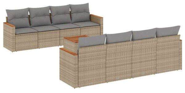 VidaXL Polyrattan Kerti Ülőgarnitúra - Bézs - 9 részes
