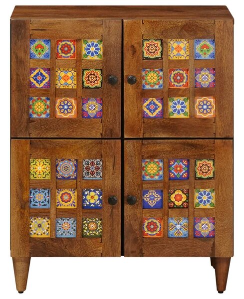 VidaXL Széf tárolóval ajtóval Dió 60 x 33 x 75 cm Tömör Mangófát