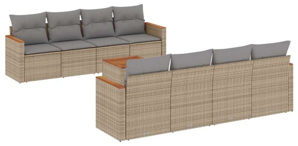 VidaXL Polyrattan Kerti Ülőgarnitúra - Bézs - 9 részes