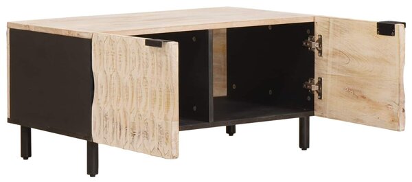 VidaXL Dohányzóasztal Fehér 80 x 50 x 40 cm Tömör Mangófát