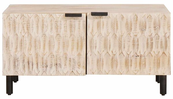 VidaXL Dohányzóasztal Fehér 80 x 50 x 40 cm Tömör Mangófát