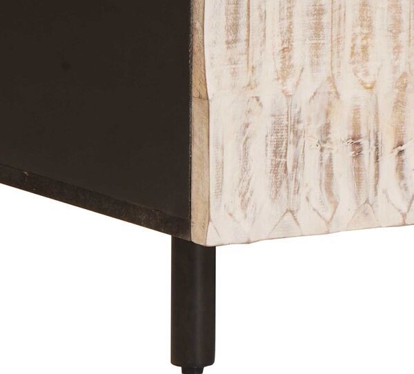 VidaXL Dohányzóasztal Fehér 80 x 50 x 40 cm Tömör Mangófát