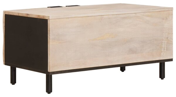 VidaXL Dohányzóasztal Fehér 80 x 50 x 40 cm Tömör Mangófát