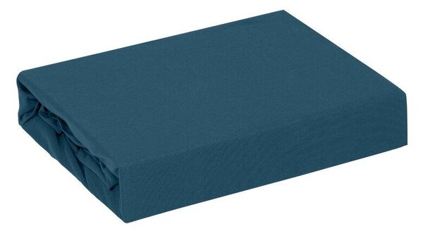 Adela jersey pamut gumis lepedő Gránátkék 90x200 cm + 25 cm