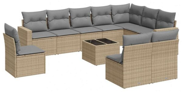 VidaXL Polyrattan Kerti Ülőgarnitúra - 11 részes - Bézs
