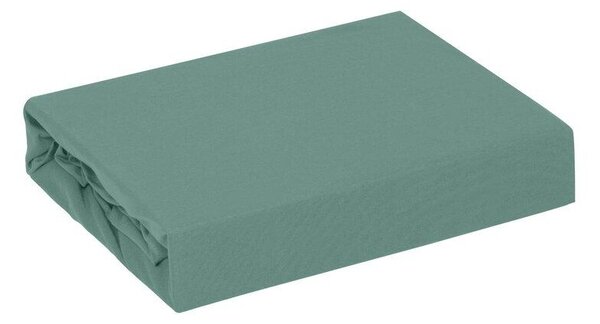 Adela jersey pamut gumis lepedő Menta 90x200 cm +25 cm