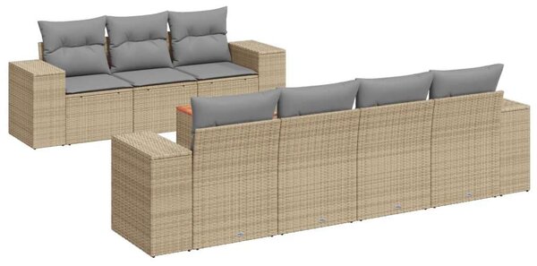 VidaXL Polyrattan Kerti Ülőgarnitúra - 8 részes, Bézs
