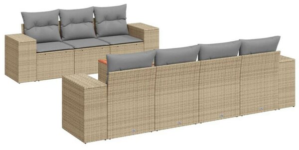 VidaXL Polyrattan Kerti Ülőgarnitúra - 8 részes, Bézs