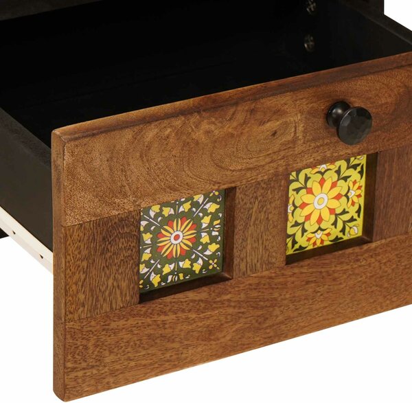 VidaXL Éjjeliszekrény 2 pcs Barna 40 x 33 x 46 cm Tömör Mangófát