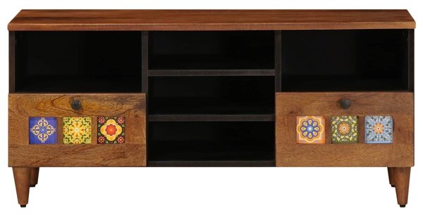 VidaXL TV szekrény fiókkal Dió 100 x 33 x 46 cm Tömör Mangófát