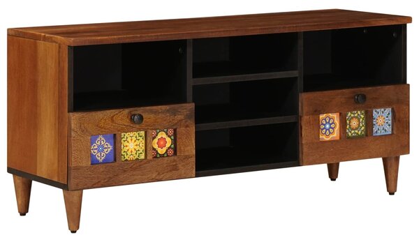 VidaXL TV szekrény fiókkal Dió 100 x 33 x 46 cm Tömör Mangófát