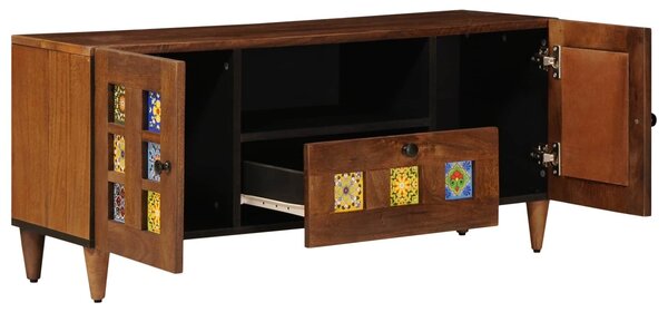 VidaXL TV szekrény fiókkal Dió 105 x 33,5 x 46 cm Tömör Mangófát